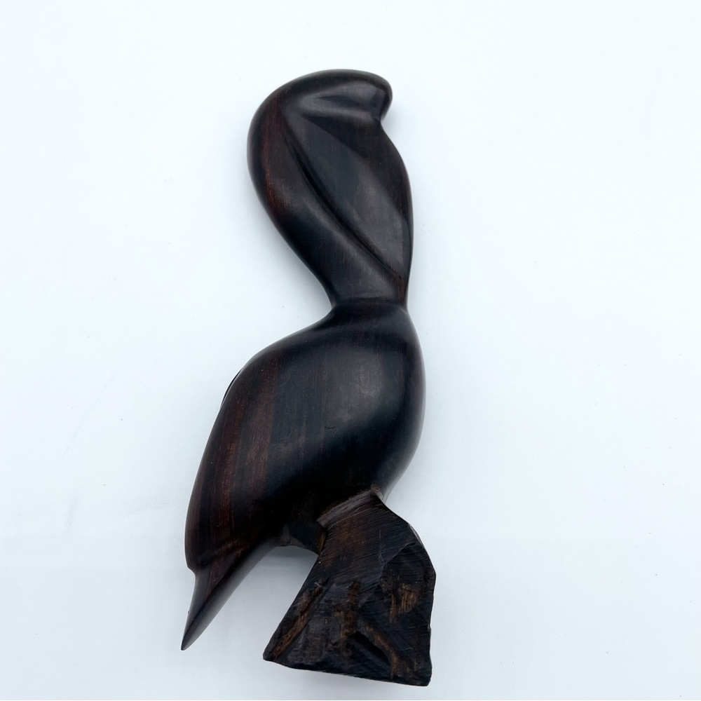 Wooden Carved Pelican Dark Wood